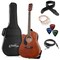 Ashthorpe Full-Size Left-Handed Dreadnought Cutaway Acoustic-Electric Guitar Bundle - Premium Tonewoods